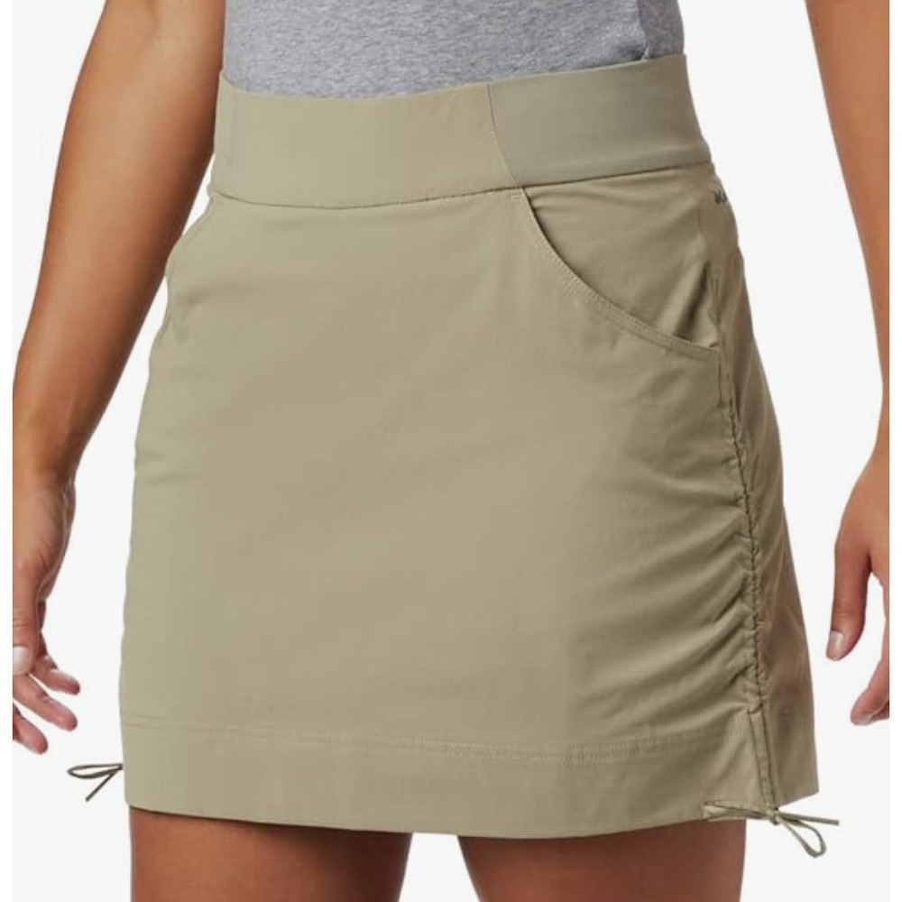 COLUMBIA Omni-Shield Skort Skirt CINCHED SIDE TIES OLIVE GREEN Water Repellent M